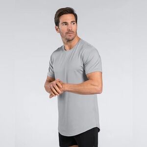 BYLT Drop Cut Lux T Shirt Men | Medium | Blue Short Sleeve Stretch Activewear